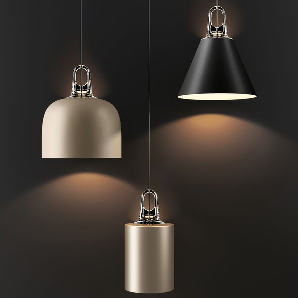 Lodes 16921 2700 Jim Bell cluster, champagne s šedým hákem, 1x25W LED E27, prům. 28cm