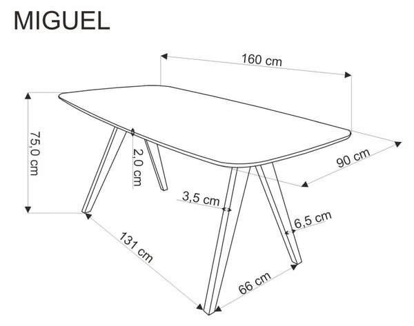 Halmar Jídelní stůl MIGUEL 160x90 ořech