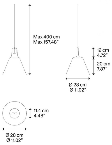 Lodes 16922 2400 Jim Cone cluster, bronzové svítidlo s šedým hákem, 1x25W LED E27, prům. 28cm