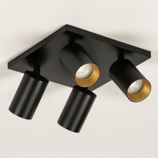 Stropní bodové svítidlo Average Spot Black and Gold Quadro (LMD)