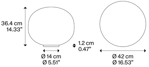 Lodes 18784 1200 Volum 42, stolní lampa ON/OFF z bílého foukaného skla, 1x25W E27, prům.42cm