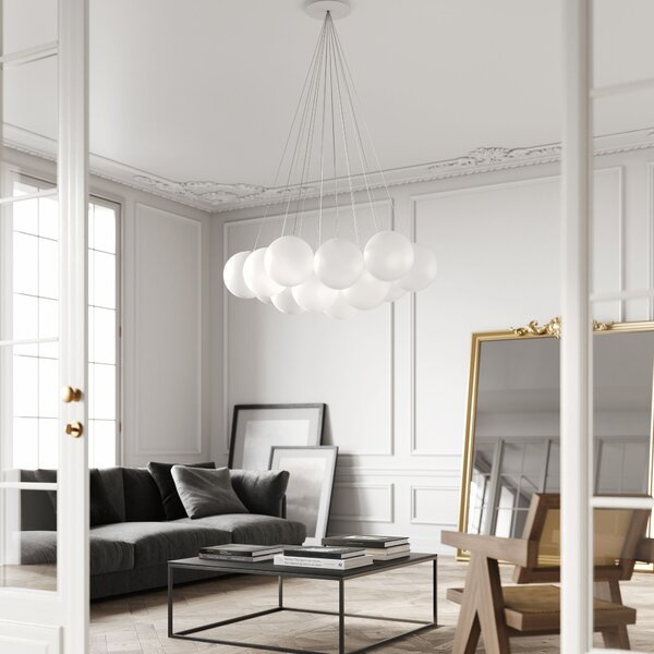 Lodes 22125 1327 Random Cloud 19 ø23, závěsné svítidlo LED 19 x 5W 2700K, bílé sklo, rozměr 115x103cm