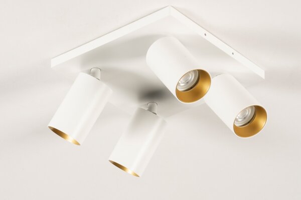 Stropní bodové svítidlo Average Spot White and Gold Quadro (LMD)