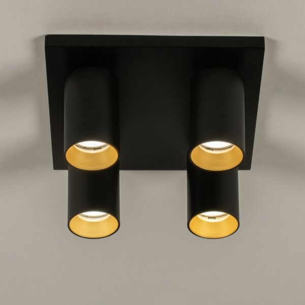 Stropní bodové svítidlo Average Spot Black and Gold Quadro (LMD)