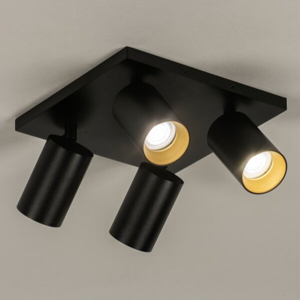 Stropní bodové svítidlo Average Spot Black and Gold Quadro (LMD)