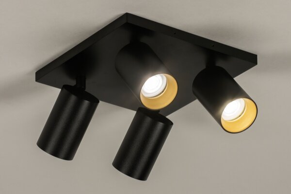 Stropní bodové svítidlo Average Spot Black and Gold Quadro (LMD)
