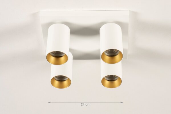 Stropní bodové svítidlo Average Spot White and Gold Quadro (LMD)