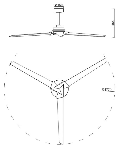 Mantra 8723 Brisa, lopatkový ventilátor s nepřímým osvětlením a dálk. ovladačem LED 20W 2700-5000K, černá/dřevěná, průměr 177cm, IP44