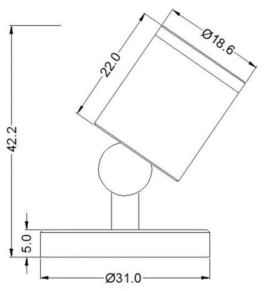 LED lampa HERCULIS magnetická, 1W, v. 42,2 mm, 4000K