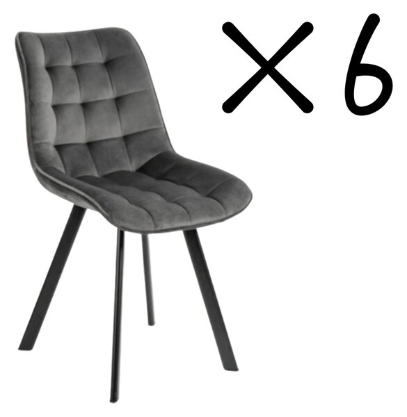 KK Set 6 kusů jídelní židle NIKI šedá