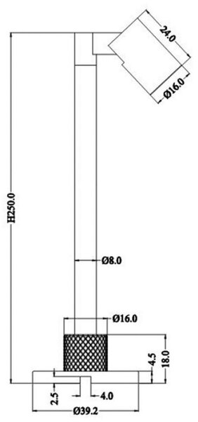 DEKOLIGHT LED svítidlo do vitrín HERCULIS big stříbrný, 3V DC, 1W, v. 250 mm Chromatičnost: 3000K