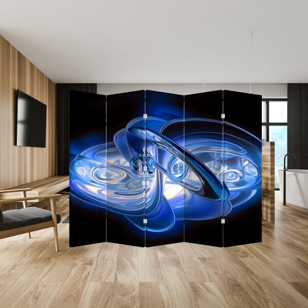 Paraván - Modrá abstrakce (210x170 cm)