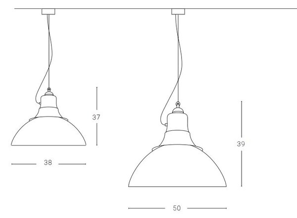 Zava Berlino, závěsné svítidlo v industriálním stylu, 1x100W E27, satinovaný hliník, prům. 38cm