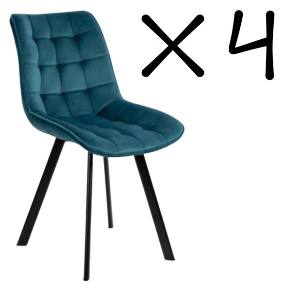 KK Set 4 kusů jídelní židle NIKI tyrkysová