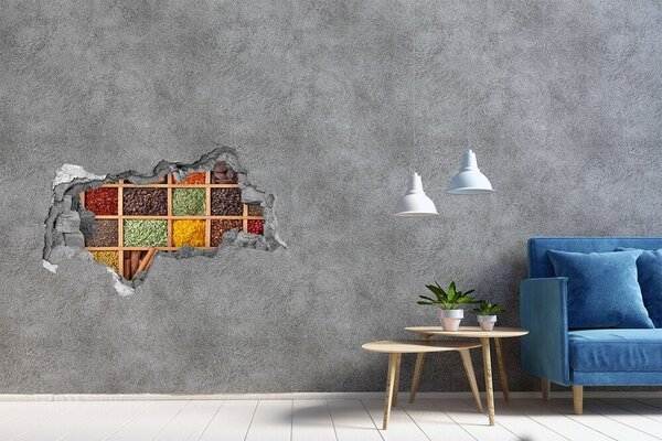 Nálepka 3D díra beton Koření a bylinky nd-b-61892079