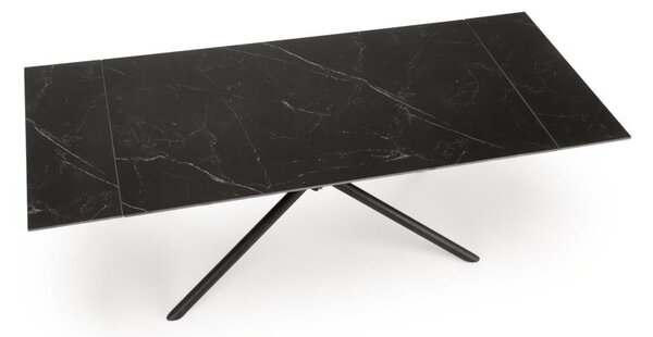 Halmar Rozkládací jídelní stůl VITORINO 160(220)x90 černý mramor/černá - výprodej skladu