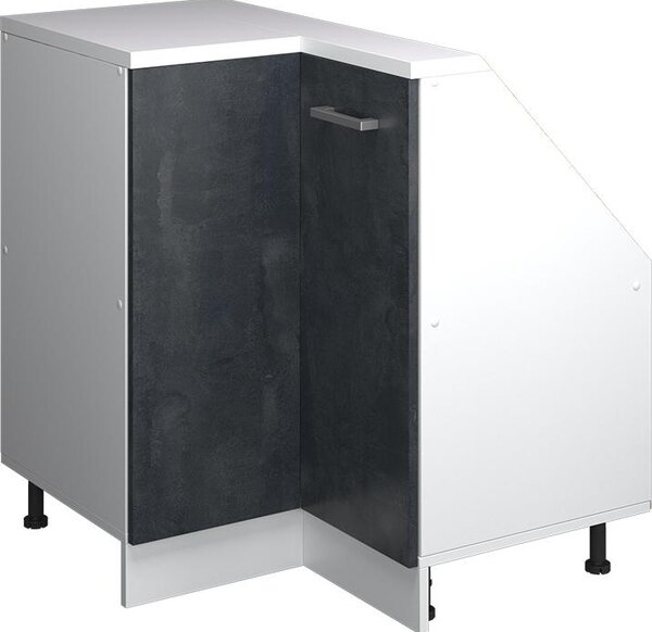 Rohová kuchyňská skříňka pod šikmou střechu Vicco R-Line Černý beton 75.6 cm s 1 dveřmi, Model 59121