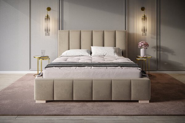 Čalouněná postel BED 1 120x200 béžová velvet