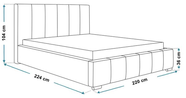 Čalouněná postel BED 1 90x200 tmavě modrá
