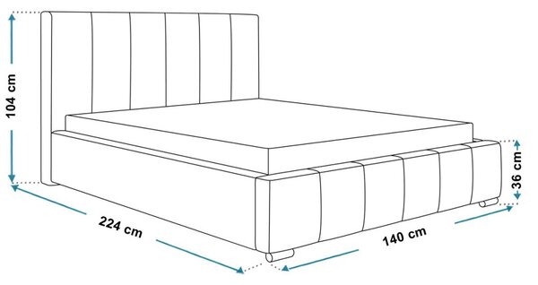 Čalouněná postel BED 1 120x200 tmavě modrá