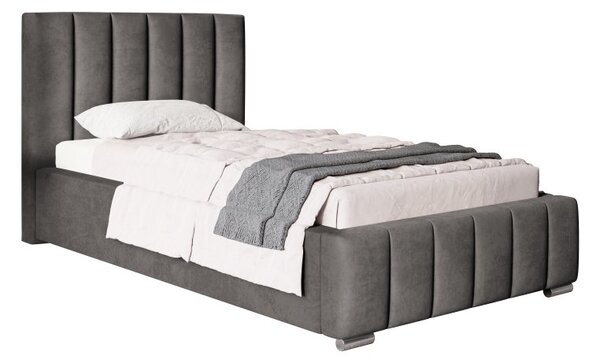 Čalouněná postel BED 1 90x200 tmavě šedá