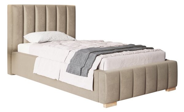 Čalouněná postel BED 1 90x200 béžová velvet