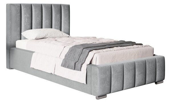 Čalouněná postel BED 1 90x200 šedá velvet