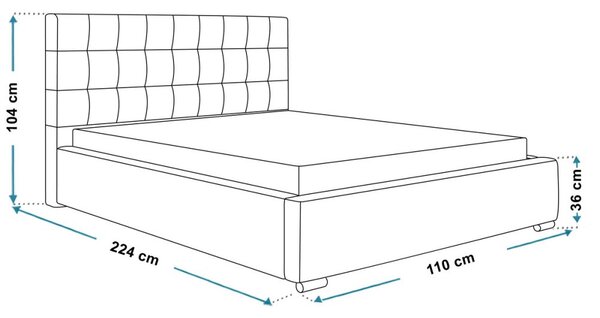Čalouněná postel BED 2 90x200 tmavě šedá