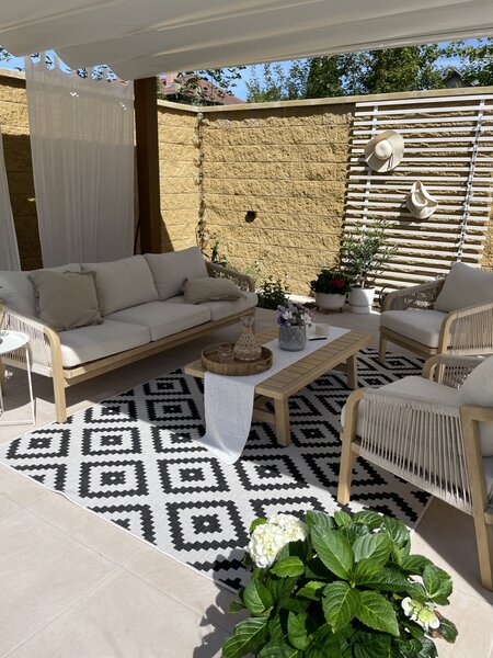 Hanse Home, Kusový koberec Twin-Wendeteppiche 103129 schwarz creme – na ven i na doma, 80x150, černobílá, chodba / předsíň