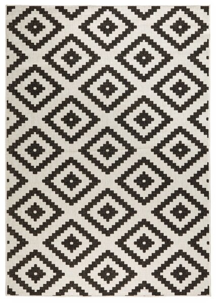 Hanse Home, Kusový koberec Twin-Wendeteppiche 103129 schwarz creme – na ven i na doma, 80x150, černobílá, chodba / předsíň