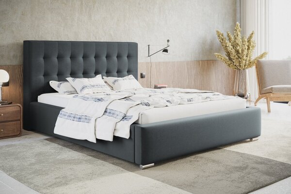 Čalouněná postel BED 2 120x200 tmavě šedá
