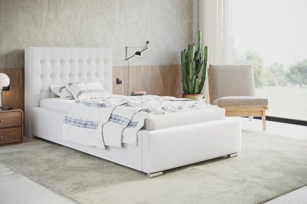 Čalouněná postel BED 2 90x200 bílá