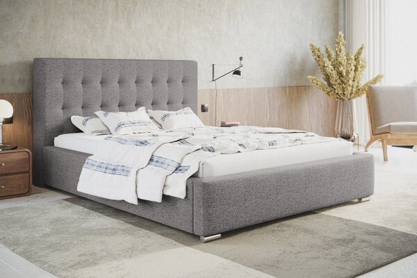 Čalouněná postel BED 2 120x200 šedá