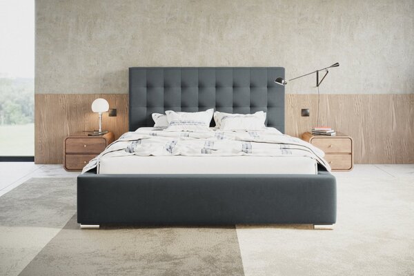 Čalouněná postel BED 2 120x200 tmavě šedá