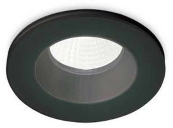 LED Stropní zápustné bodové svítidlo Ideal Lux ROOM-65 ROUND BK 252032 8W 800lm 3000K IP65 9,8cm kulaté černé