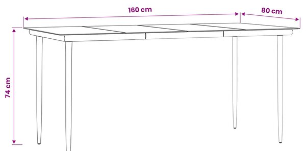 Zahradní jídelní souprava 5 ks Světle šedá polyratan 3261715