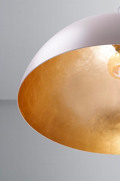 Zava Amedeo, ikonické italské svítidlo 1xE27, černé s měděnou fólií, průměr 80cm