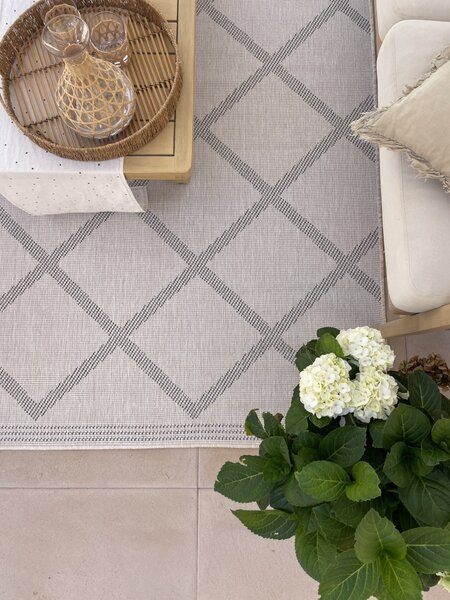 NORTHRUGS Kusový koberec Twin Supreme 103760 Corsica Grey/Cream – na ven i na doma - 80x150 cm