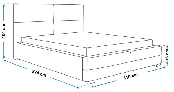 Čalouněná postel BED 3 90x200 Jasmine šedá