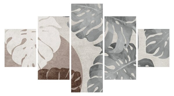 Obraz - Design s listy (125x70 cm)