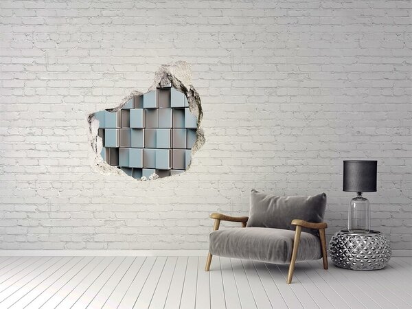 Samolepící díra zeď 3D Stěna krychle nd-p-87762697