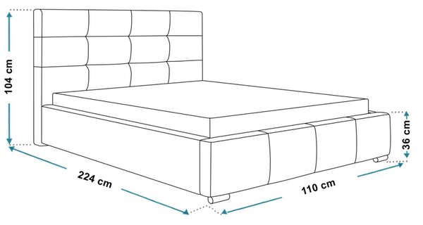 Čalouněná postel BED 5 90x200 modrá
