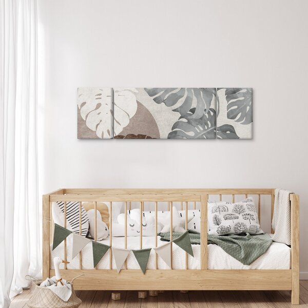 Obraz - Design s listy (170x50 cm)