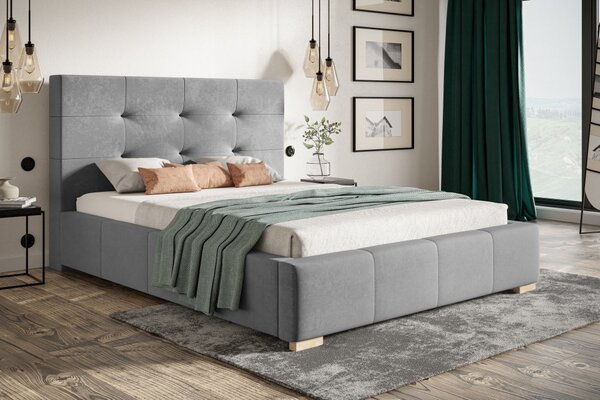 Čalouněná postel BED 5 90x200 šedá