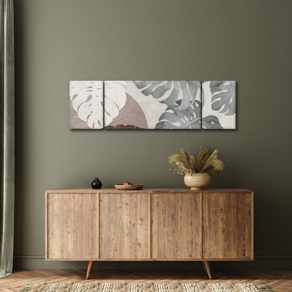 Obraz - Design s listy (170x50 cm)