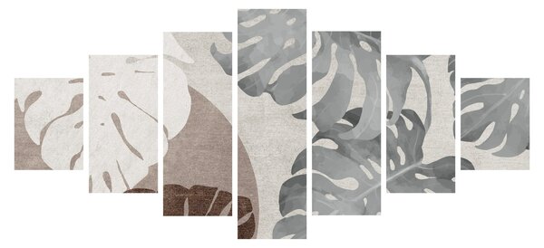 Obraz - Design s listy (210x100 cm)