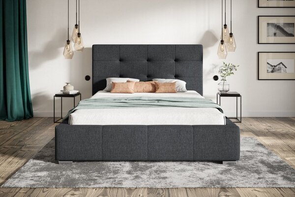 Čalouněná postel BED 5 120x200 tmavě šedá