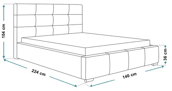 Čalouněná postel BED 5 120x200 bílá ekokůže