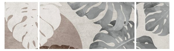 Obraz - Design s listy (170x50 cm)