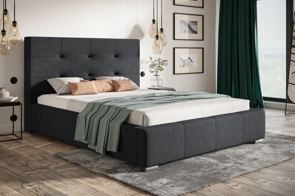 Čalouněná postel BED 5 120x200 tmavě šedá